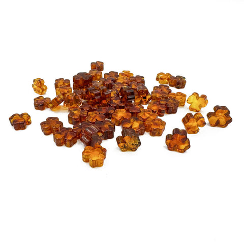 Cognac Amber Calibrated Clover Cabochons