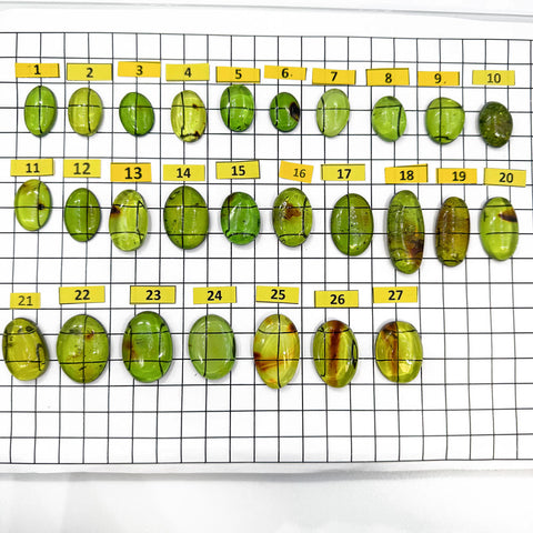 Green Amber Handmade Free Shape Cabochons