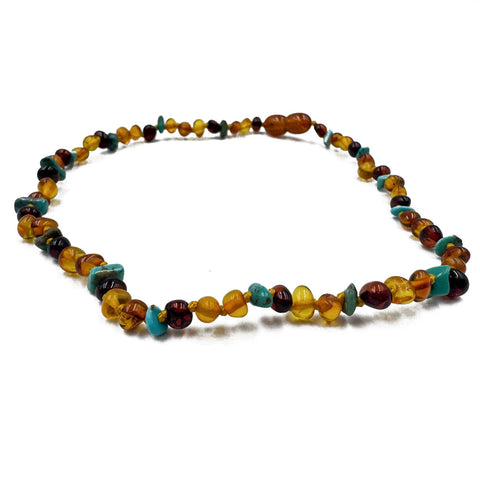 "KIDDO" Multi-Color Amber Baroque Beads Baby Necklace