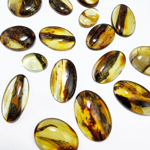 Fossil Amber Free Shape Cabochons