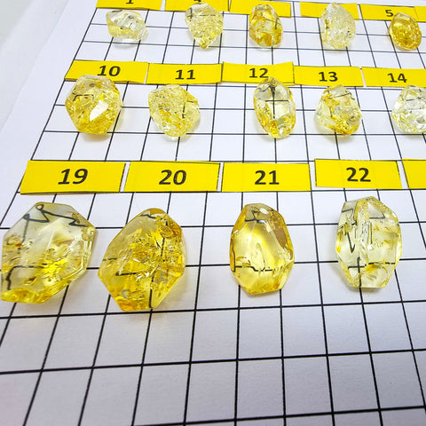 Lemon Amber Crystal Cut Stone