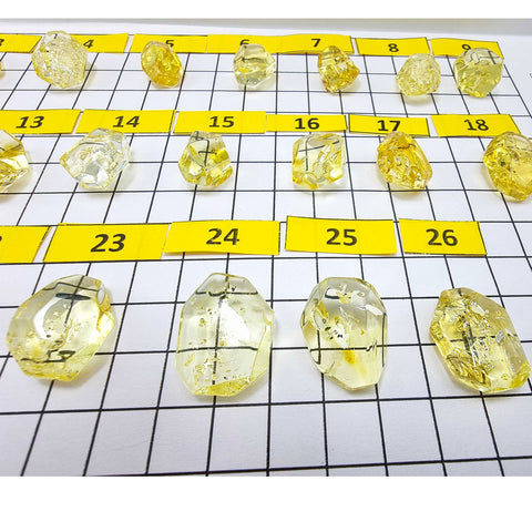 Lemon Amber Crystal Cut Stone