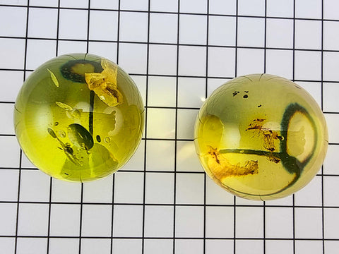 Green Amber Sphere Amber Stone With Insects