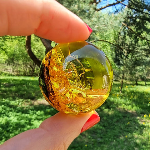 Natural Baltic Amber Sphere Ball Stone