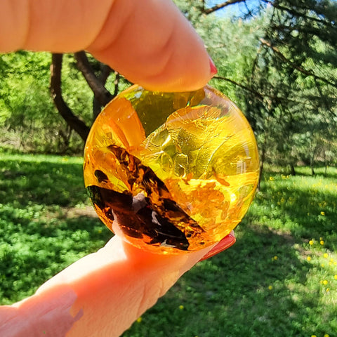 Natural Baltic Amber Sphere Ball Stone