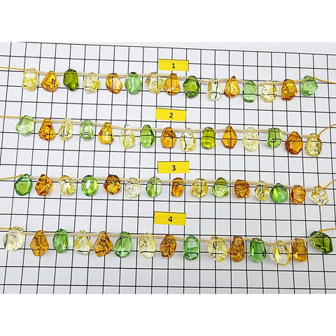 Multi-Color Amber Free Shape Faceted Beads