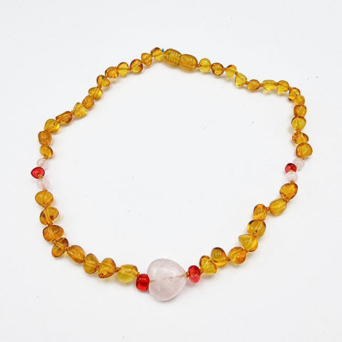 "KIDDO" Lemon Amber Baroque Beads Baby Necklace