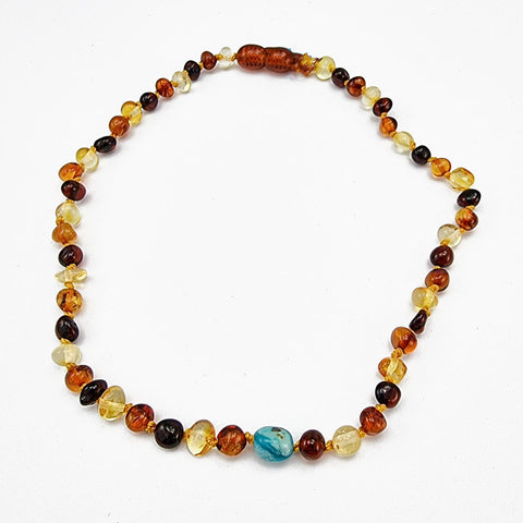 "KIDDO" Multi-Color Amber Baroque Beads Baby Necklace