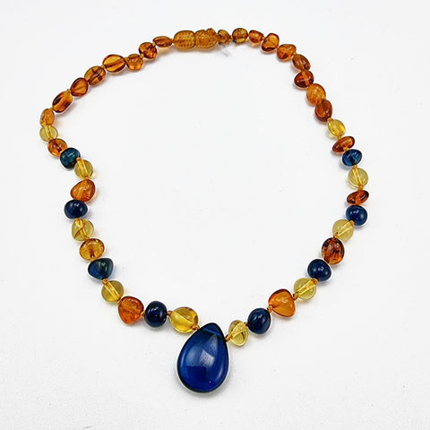 "KIDDO" Multi-Color Amber Baroque Beads Baby Necklace