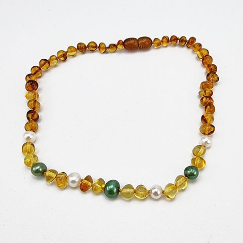 "KIDDO" Multi-Color Amber Baroque Beads Baby Necklace