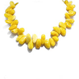 Milky Amber Nugget Beaded Necklace 14k Gold Plated