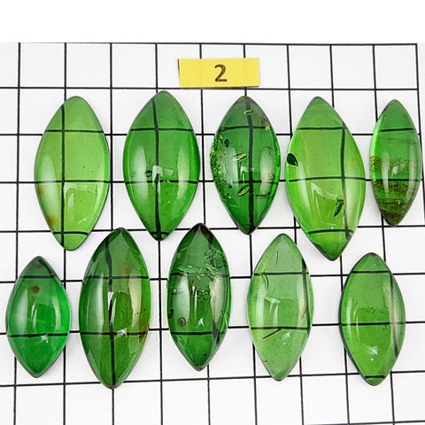 Green Amber Handmade Marquise Shape Cabochons