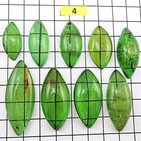 Green Amber Handmade Marquise Shape Cabochons