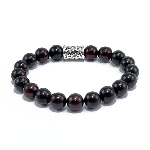 Cherry Amber Round Beads Stretch Bracelet