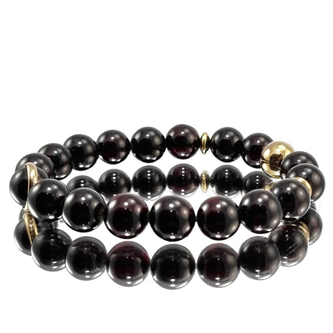 Cherry Amber Round Beads Stretch Bracelet