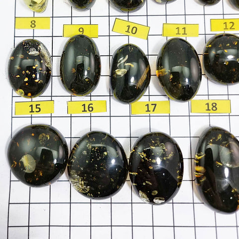 "Earth Stone" Green Amber Free Shape Cabochons