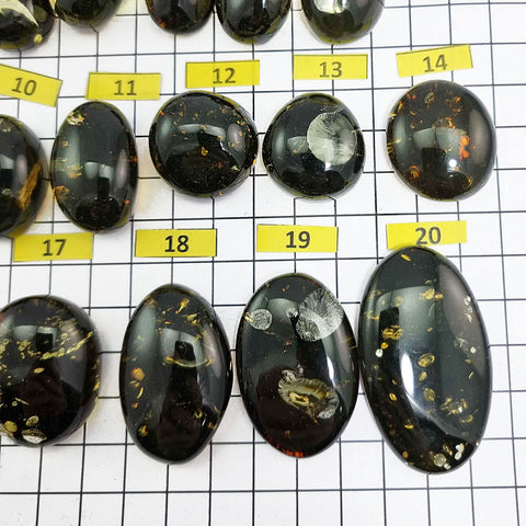 "Earth Stone" Green Amber Free Shape Cabochons