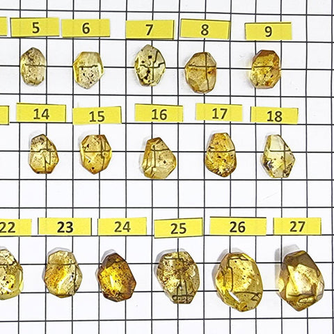 Fossil Amber Crystal Cut Shape Stones