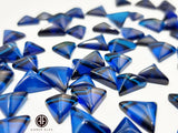 Blue Amber Triangle Cabochons