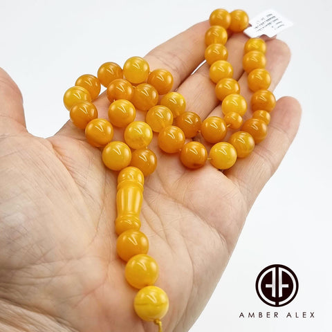 Antique Amber Round Shape 11 mm Islamic Prayer Beads