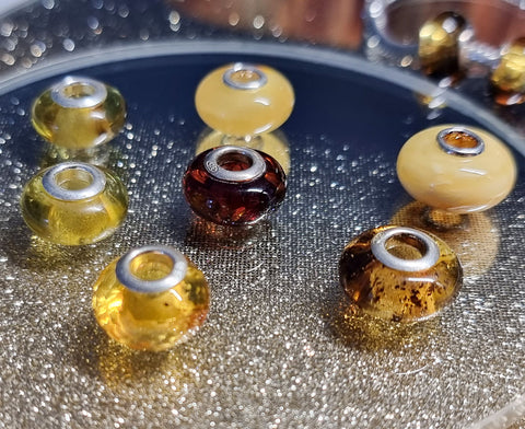 Milky Amber Charm Bead