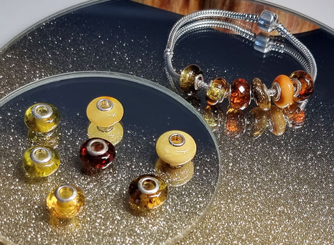 Milky Amber Charm Bead