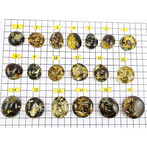 "Earth Stone" Green Amber Free Shape Cabochons