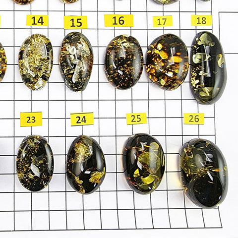 "Earth Stone" Green Amber Free Shape Cabochons