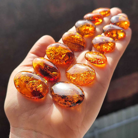 Cognac Amber Free Shape Cabochons