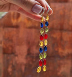 Multi-Color Amber Small Nugget Dangle Earrings
