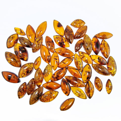 Cognac Amber Marquise Shape Cabochons