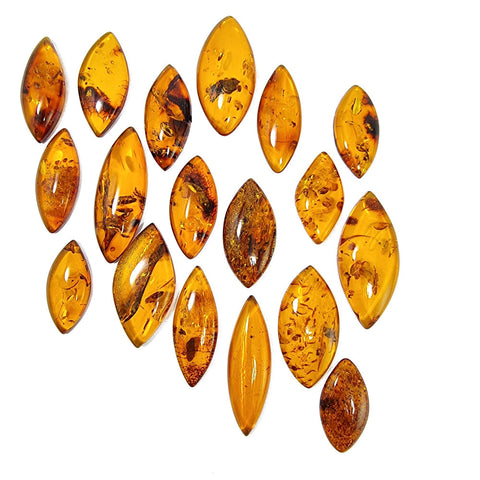 Cognac Amber Marquise Shape Cabochons