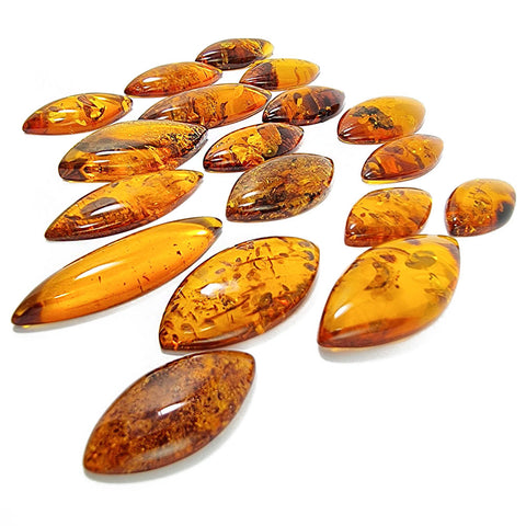 Cognac Amber Marquise Shape Cabochons