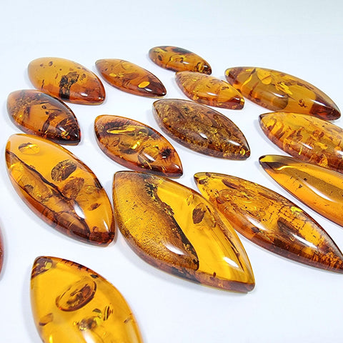 Cognac Amber Marquise Shape Cabochons