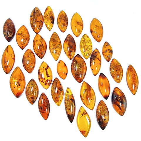 Cognac Amber Marquise Shape Cabochons