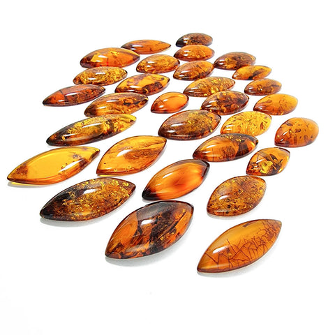 Cognac Amber Marquise Shape Cabochons