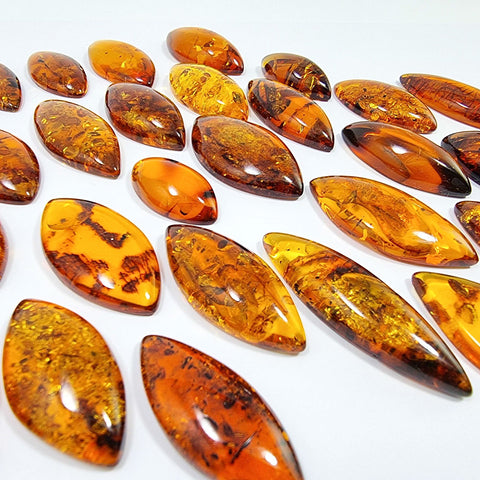 Cognac Amber Marquise Shape Cabochons