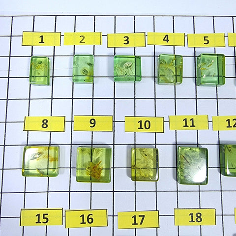 Green Amber Handmade Rectangular Cabochons