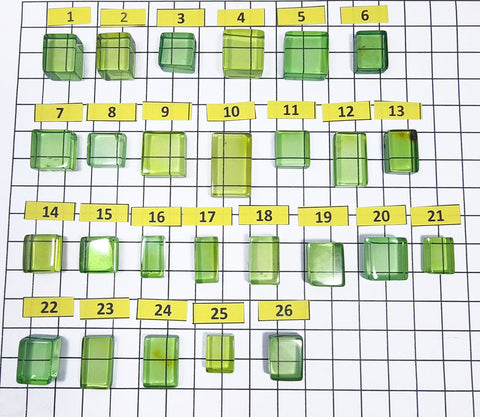 Green Amber Handmade Rectangular Cabochons