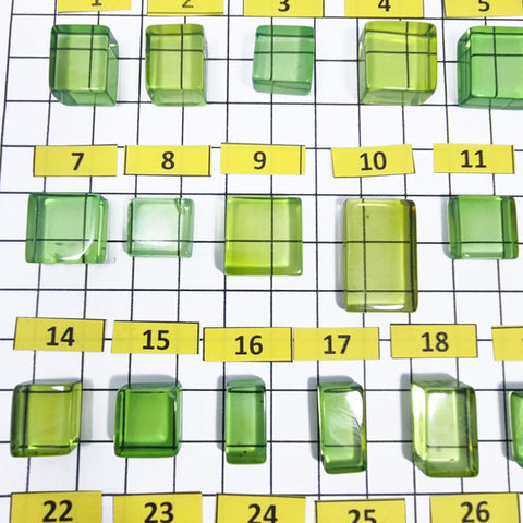 Green Amber Handmade Rectangular Cabochons