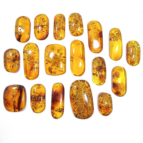 Cognac Amber Rectangular Free Shape Cabochons