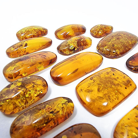 Cognac Amber Rectangular Free Shape Cabochons