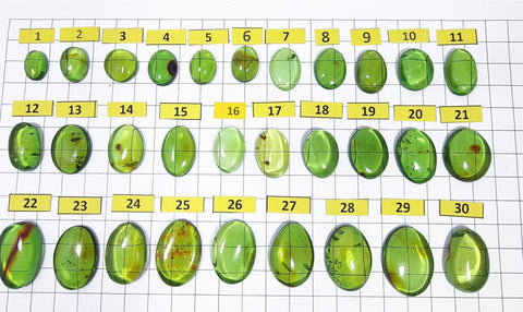 Green Amber Handmade Free Shape Cabochons