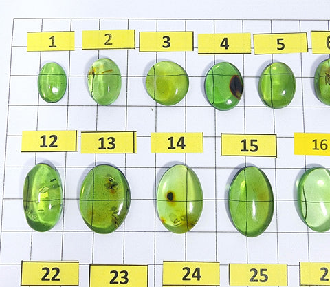 Green Amber Handmade Free Shape Cabochons