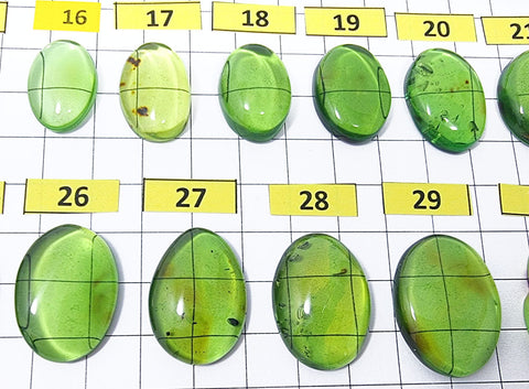 Green Amber Handmade Free Shape Cabochons