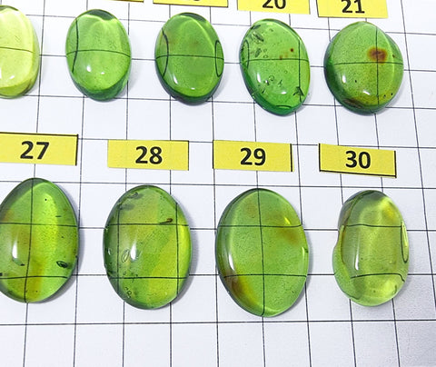 Green Amber Handmade Free Shape Cabochons