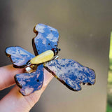 Fossil Amber Butterfly Brooch - Pendant