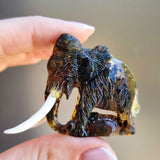 Fossil Amber Carved Mammoth Figurine