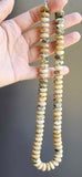 Milky Fossil Amber Tablet Beads Necklace Sterling Silver