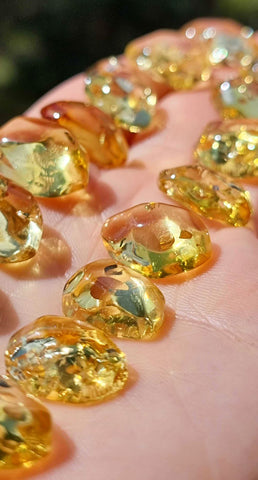 Lemon Amber Crystal Cut Cabochons